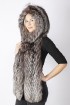 Silver fox fur hood-scarf